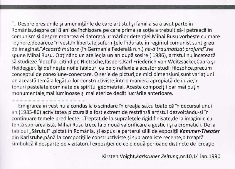 MIHAI RUSU - Catalog expozitie "Contact cu tacerea" 28.11.2013-01.02.2014 Galeria Dialog, pag. 19 -1