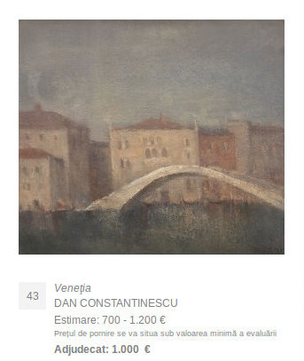 Tablou de Dan Constantinescu adjudecat in licitatie Artmark, 2014