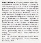 ELEUTHERIADE MICAELA -- facsimil cu C.V. din "Enciclopedia artistilor romani contemporani" Ed.ARC 2000