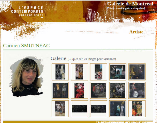 Carmen SMUTNEAC, artista permanenta a Galeriei de Montreal
