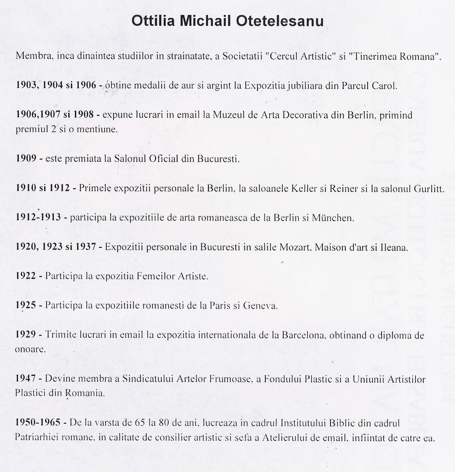 Ottilia Michail Otetelesanu -  CV in catalogul expozitiei de la Cercul Militar National Bucuresti 2014