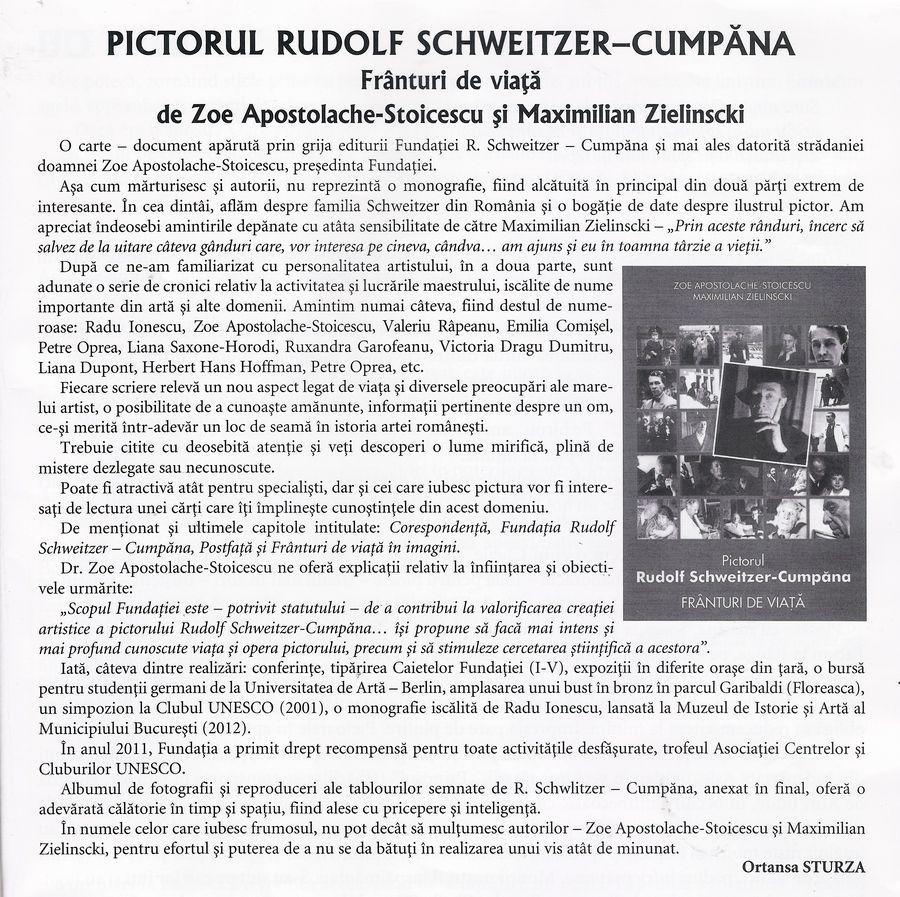 Rudolf Schweitzer Cumpana in revista Plai strabun, nr. 37 - 2014 pag. 5 