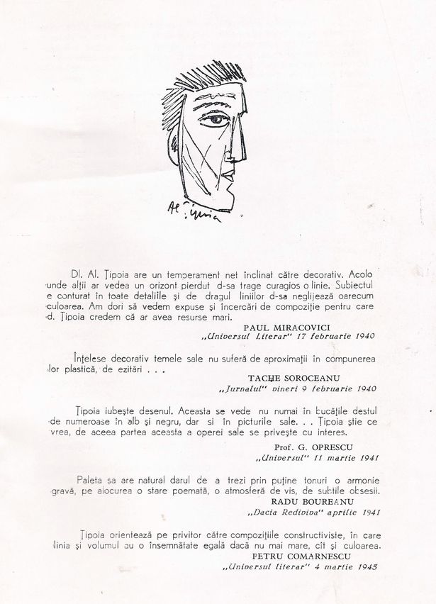 Catalog expozitie Alexandru TIPOIA la Galeria Orizont iulie 1970 pag. 9-a