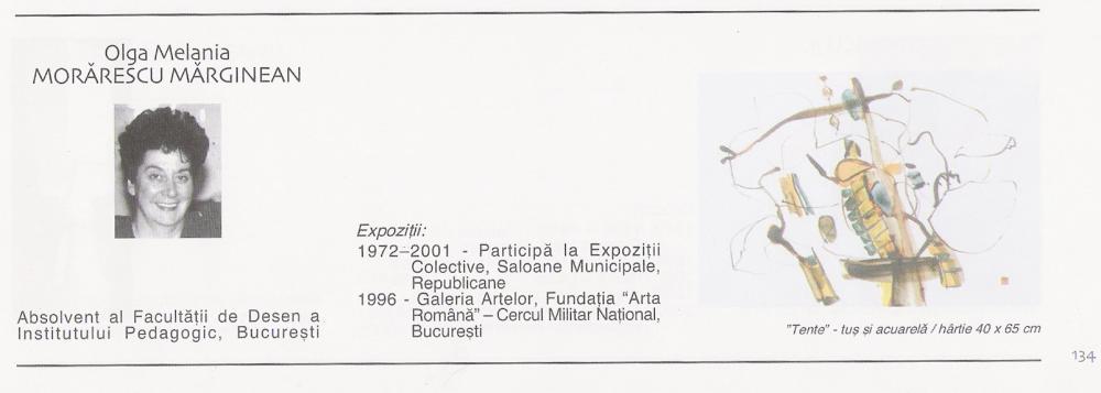 MORARESCU MARGINEAN OLGA - facsimil cu C.V. din SALONUL NATIONAL DE ARTA 2001, U.A.P.