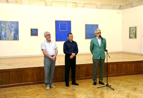 Valeriu PALADI la vernisajul expozitiei sale "Tăcerea care vorbește" de la Muzeul Naţional de Artă al Moldovei, 2017