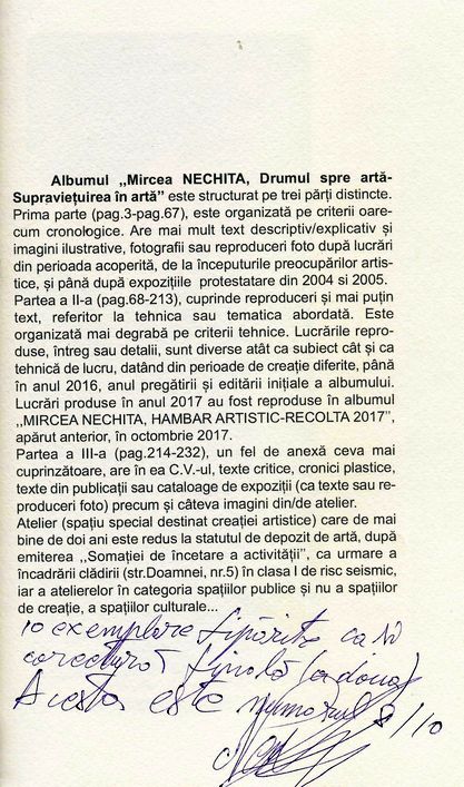 Album "Mircea Nechita, Drumul spre artă-Supravietuirea in artă”, 2018 ex. 8-10