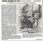 Articol despre expozitia aniversara Aurel Jiquidi in Romania Libera din 1 mai 1997