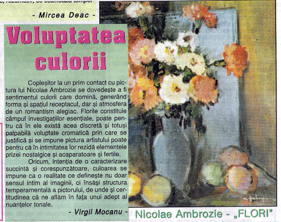 NICOLAE AMBROZIE in Revista Arte 26 nr_4-5 mai 1999