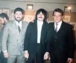 Petru Rusu (in mijloc) și Serghei Niculescu-Mizil la expoziția de pictură organizată în 1987 la Roma