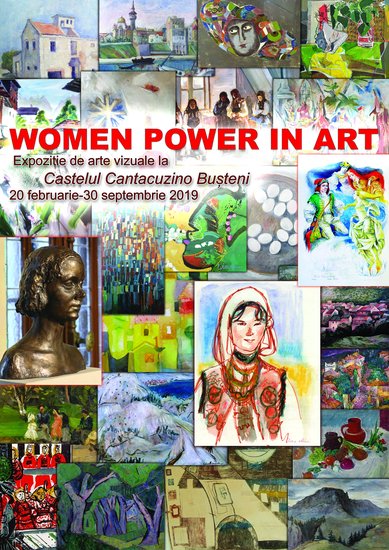 coperta Albumului expozitiei WOMEN POWER IN ART de la Castelul Cantacuzino Busteni 2019   