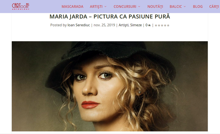 Maria JARDA in articolul "Pictura ca pasiune pura" din 25 nov. 2019