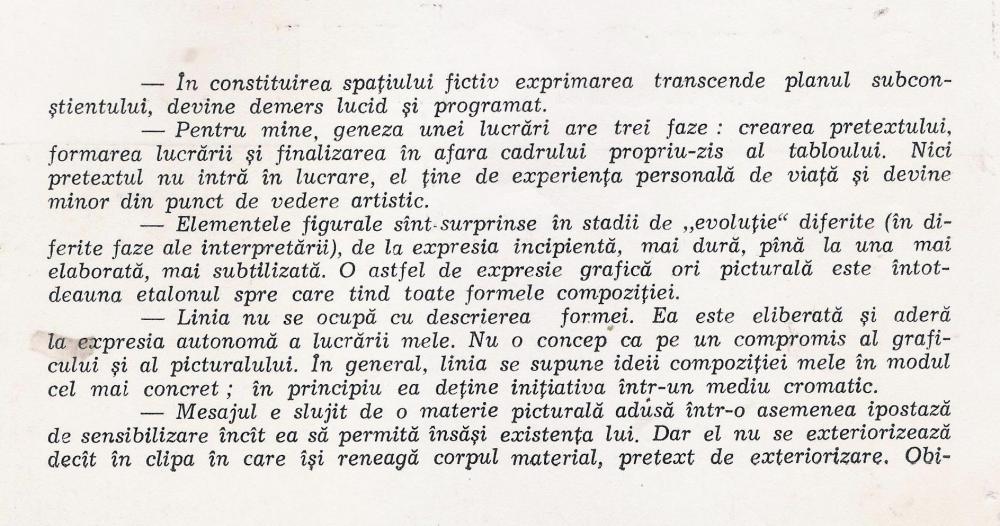 Alexandru CHIRA in Catalog expozitie Kalinderu 1972 pag. 2