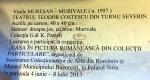 Eticheta de participare expozitie 2013 pe versoul tabloului Vasile MURESAN MURIVALE - Teatrul "Teodor Costescu"