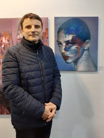 Florin Ghergu si lucrarea sa de la Salonul National de Pictura 2019