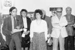 Rodica Anca Marinescu la vernisajul expozitiei sale din 1987 Caminul Artei