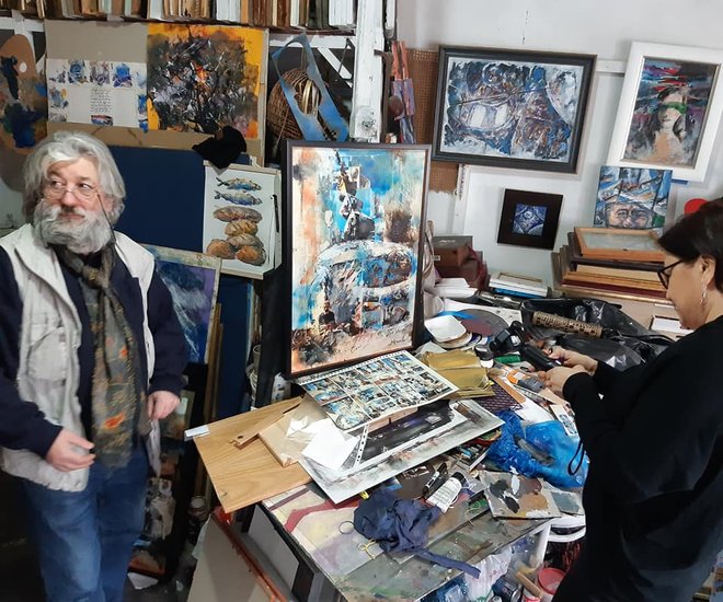Mihail Gavril in atelier cu realizatorul TV Mimi Necula in febr. 2021