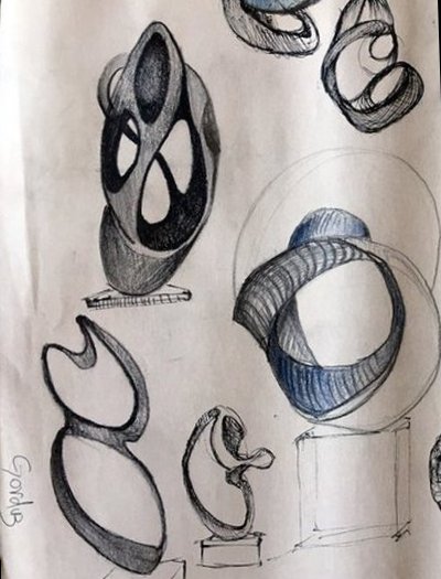 Vasile GORDUZ - Desene de atelier Plansa I, detaliu 