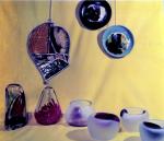 Lucrari din sticla si ceramica de CKP in expozitii AAPA in anii 1983-1985