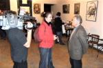 Dinu Rădulescu acordând un interviu la 5 nov 2009 la Ceainăria Cărturesti