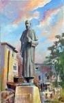 Vali Irina CIOBANU - „Peisaj cu statuia Monseniorului Vladimir GHIKA de Gh. Anghel”