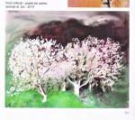 „Pomi înfloriți - Livada cu flori”, pastel de Rodica Anca Marinescu, reprodus in albumul din 2020 la pag. 101