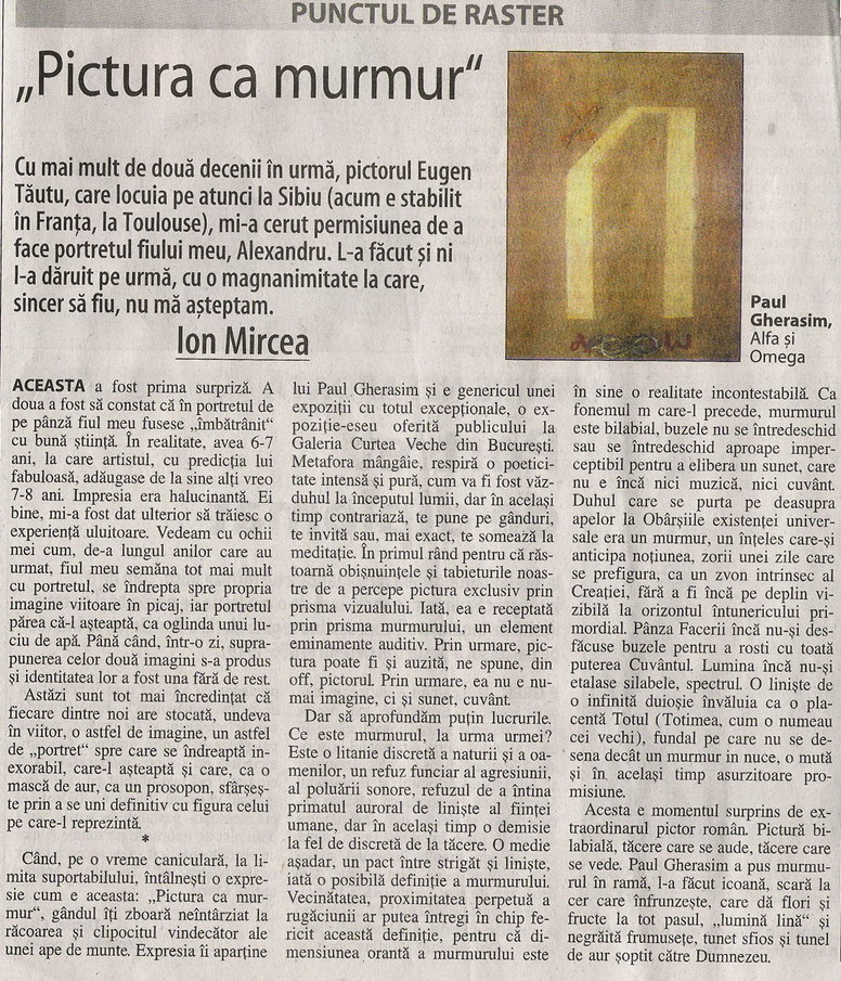PAUL GHERASIM - articol de Ion Mircea in Ziarul Financiar in 03.08.2007