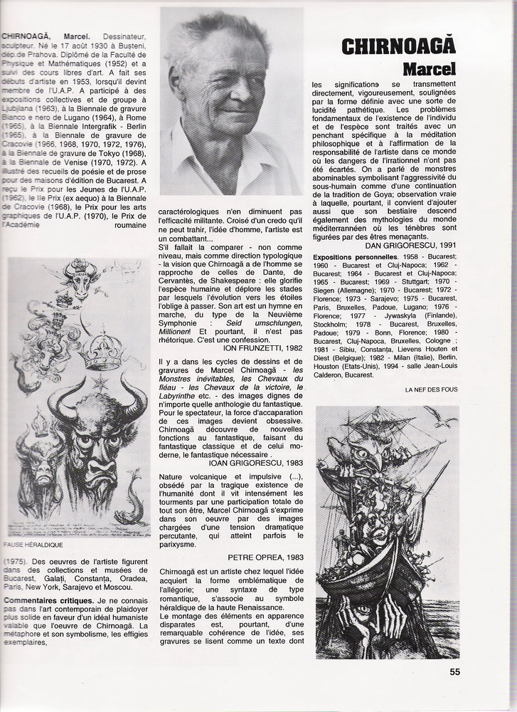 CHIRNOAGA MARCEL - facsimil cu C.V. din "Enciclopedia artistilor romani contemporani" - Ed.ARC 2000 - 1999 vol.I pag.5