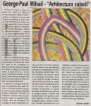 MIHAIL GEORGE PAUL - Articol "Arhitectura culorii" de Maria Capelos