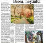 "BEREA, nestiutul" - articol de RADU COMSA din Revista "Cultura" nr.43 din 29 octombrie 2009 pag.31