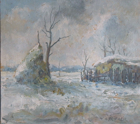 Iosef Franz STEURER - "Peisaj de iarnă - Căpiţa"