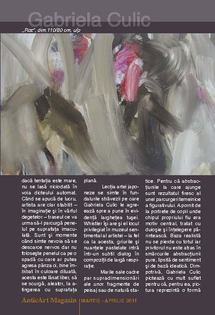 Gabriela CULIC in Revista AnticArtMagazin nr.41-42 martie-aprilie 2011 pag..-3