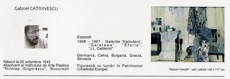 Gabriel CATRINESCU in Catalogul Salonului National de Arta 2001