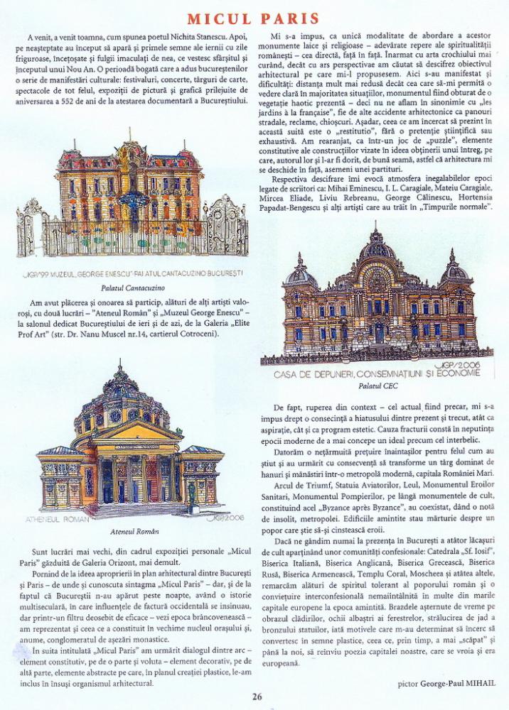 MICUL PARIS, articol de George Paul Mihail, apărut în revista "Plai Străbun" nr.25-26