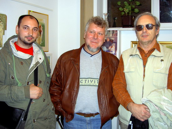 Pictorii LAURENTIU MIDVICHI, DIMITRIE TONY STANCIU si colectionarul PK la Galeria ANA oct.2008