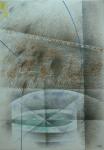 Aurel ACASANDREI - "Coloana de acoperis", creioane colorate pe carton, 46x33 cm 5