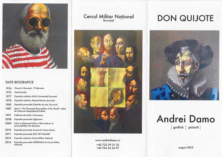 Andrei DAMO - Pliant expozitie "Don QUIJOTE" CMNB 2015