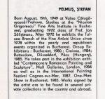 Stefan PELMUS in PICTORI ROMANI CONTEMPORANI de UAP din RSR, Ed. Artis, 1989 pag. 224