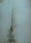 Aurel ACASANDREI - "Coloana de acoperis", creioane colorate pe carton, 50x35 cm 19-1